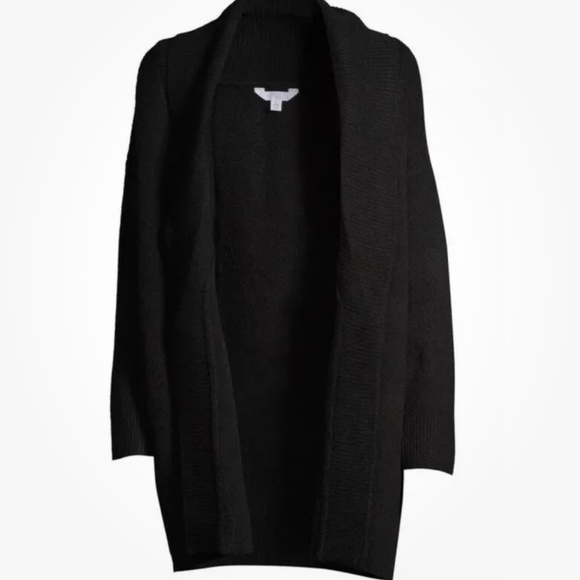 Time and Tru Women’s Black Shawl Collar Cardigan Coatigan Size Large (12-14) NEW - Picture 6 of 11